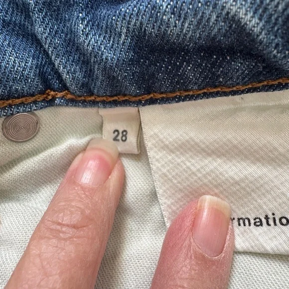 Reformation Jeans Womens Blue Dixie Fly Button High Rise Jeans Shorts Size 28 - Picture 4 of 8